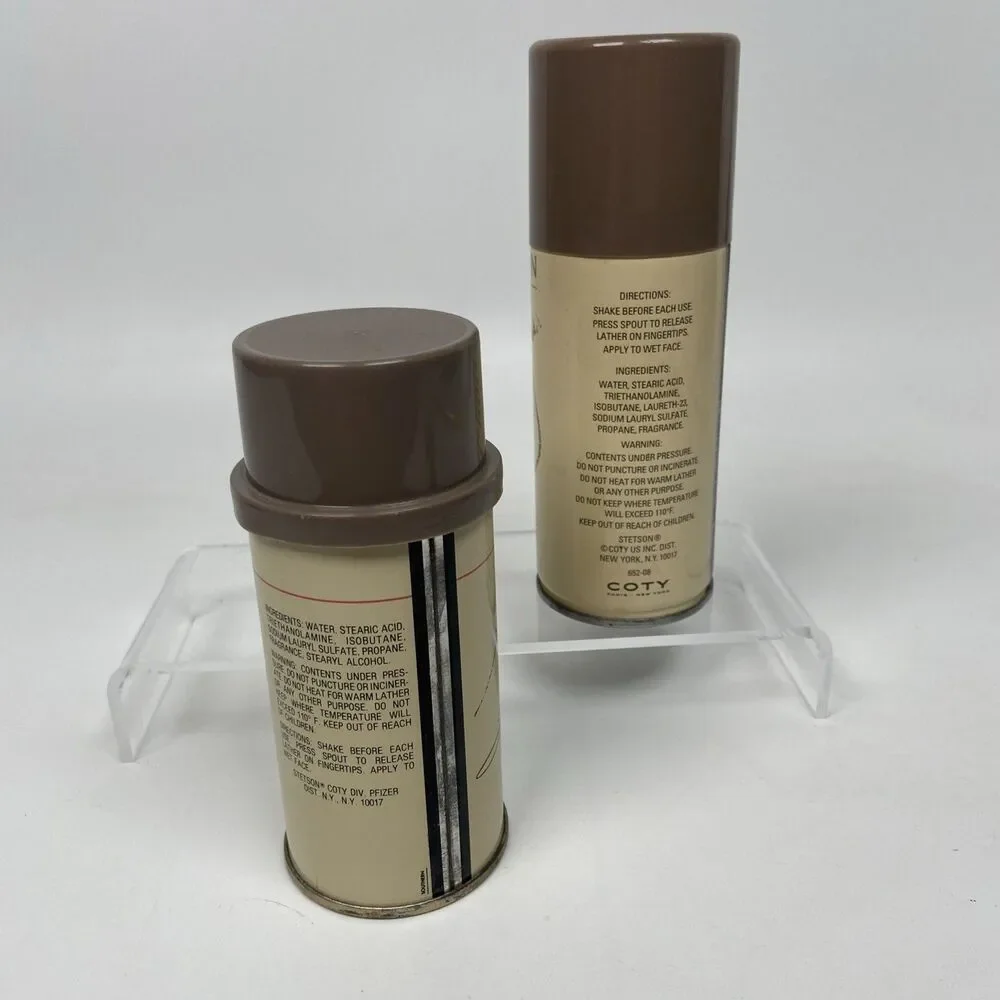 Stetson Conditioning Shave Cream Can 6oz & 4oz Vintage By Coty